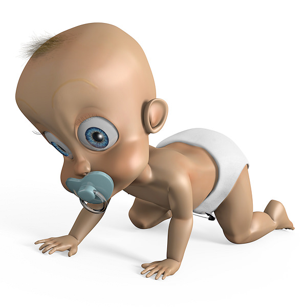 Toon cute baby 3D model_3