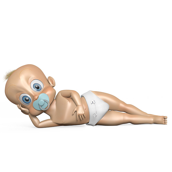 Toon cute baby 3D model_11