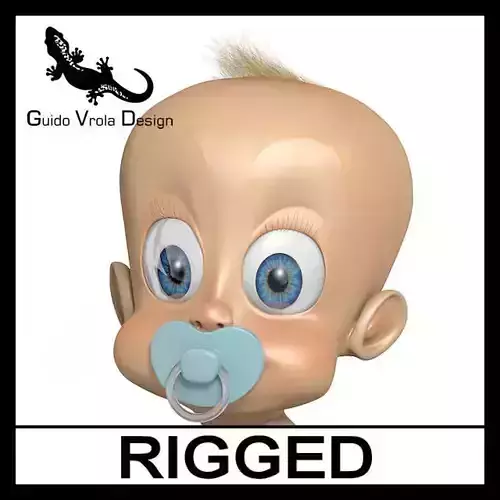 Toon cute baby 3D model