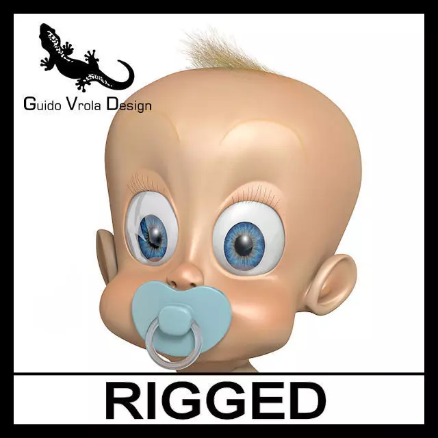 Toon cute baby 3D model_0