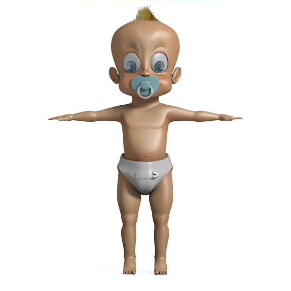 Toon cute baby 3D model_6