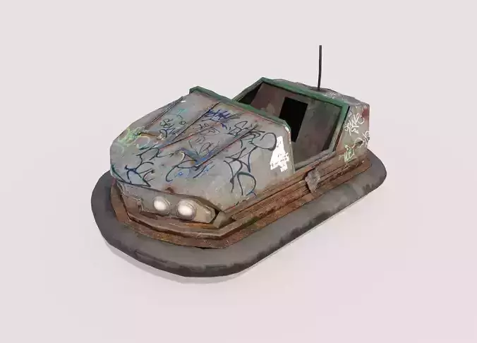 Abandoned Pripyat Bumper Car-Dodgem Car 3 Low-poly 3D model
