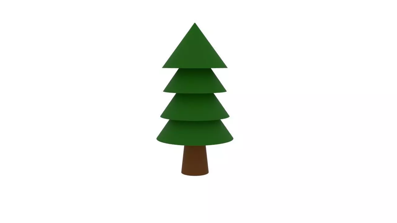 Sapin lowpoly simple Low-poly 3D model_0
