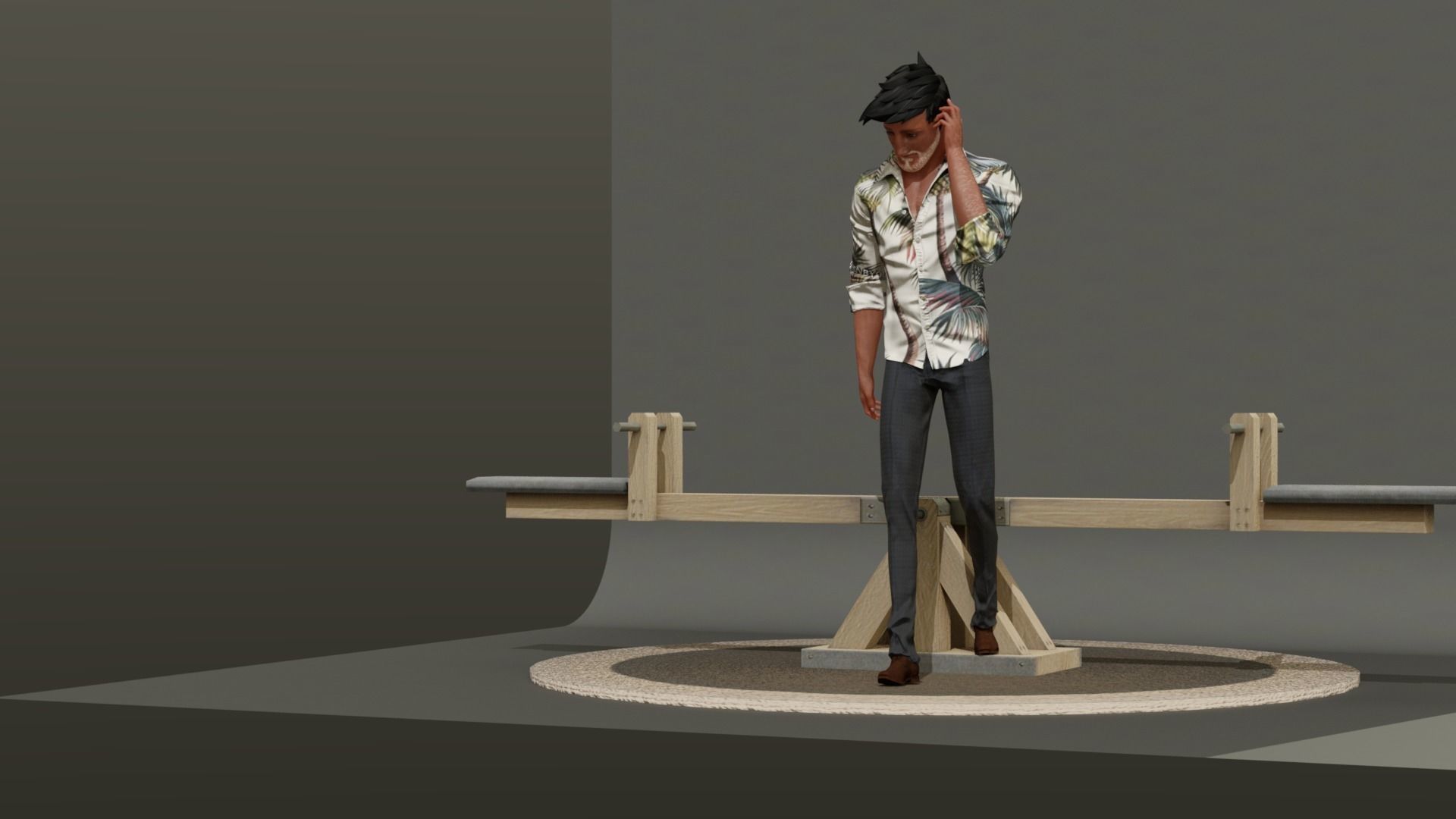 EZRAHIM man in shirt 3D model_4