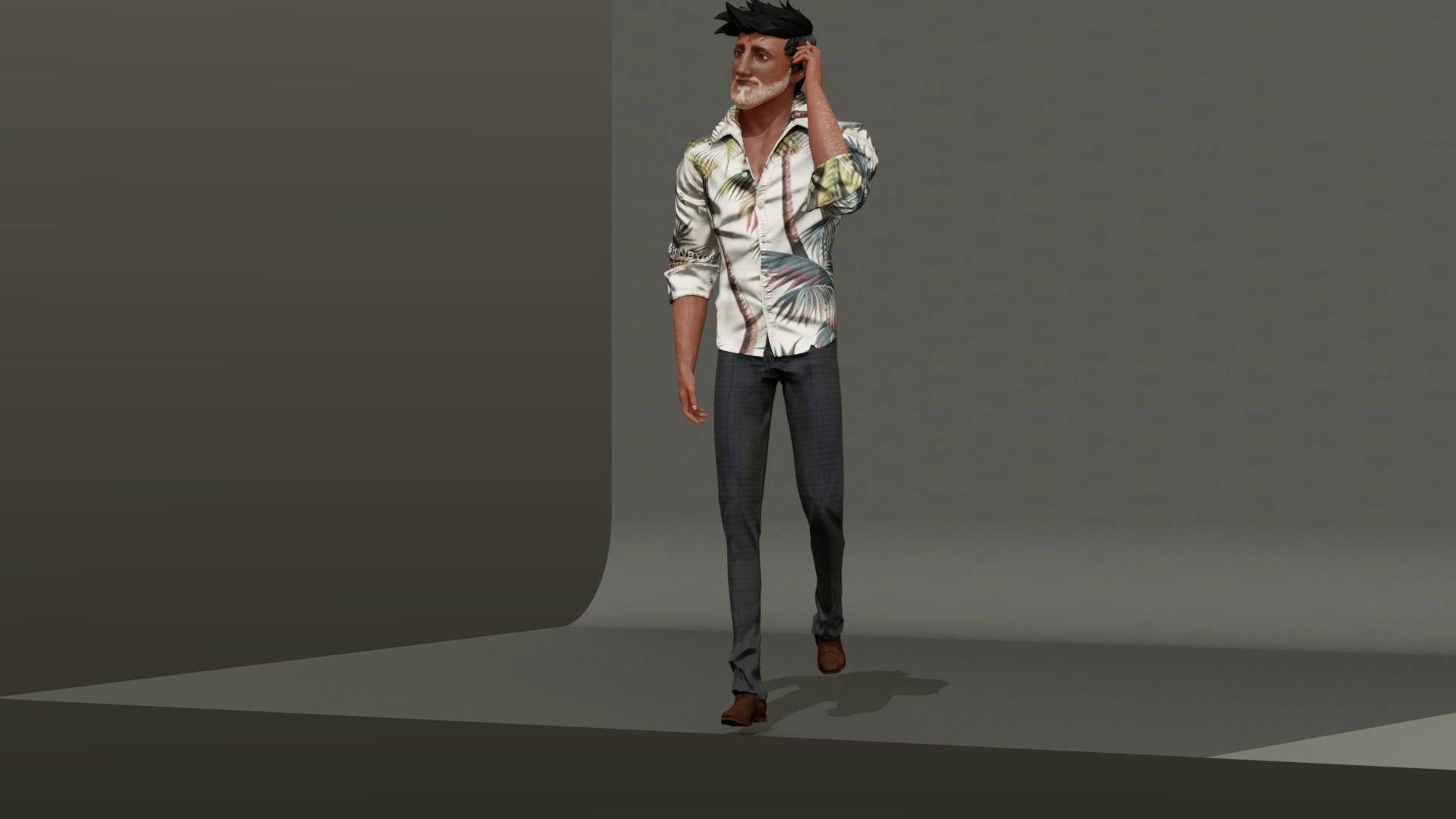 EZRAHIM man in shirt 3D model_3