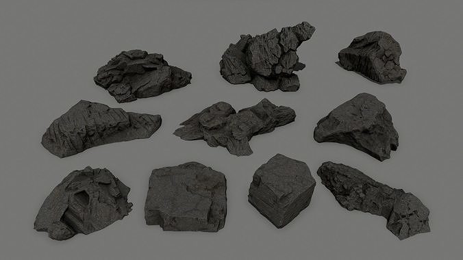 cliff rock set 1 Low-poly 3D model