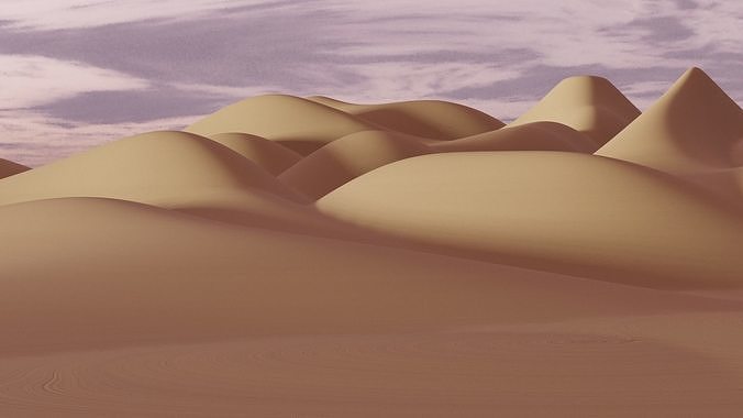 Desert sand dunes in 3D model