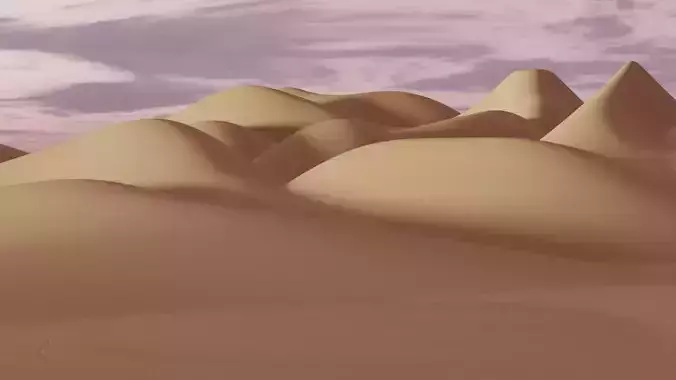 Desert sand dunes in 3D model