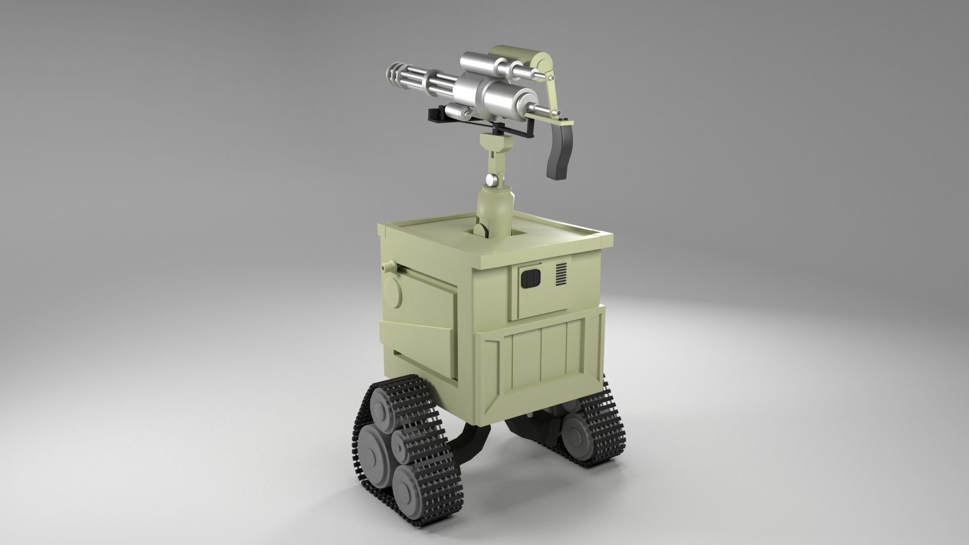 Robot Gun Low-poly 3D model_4