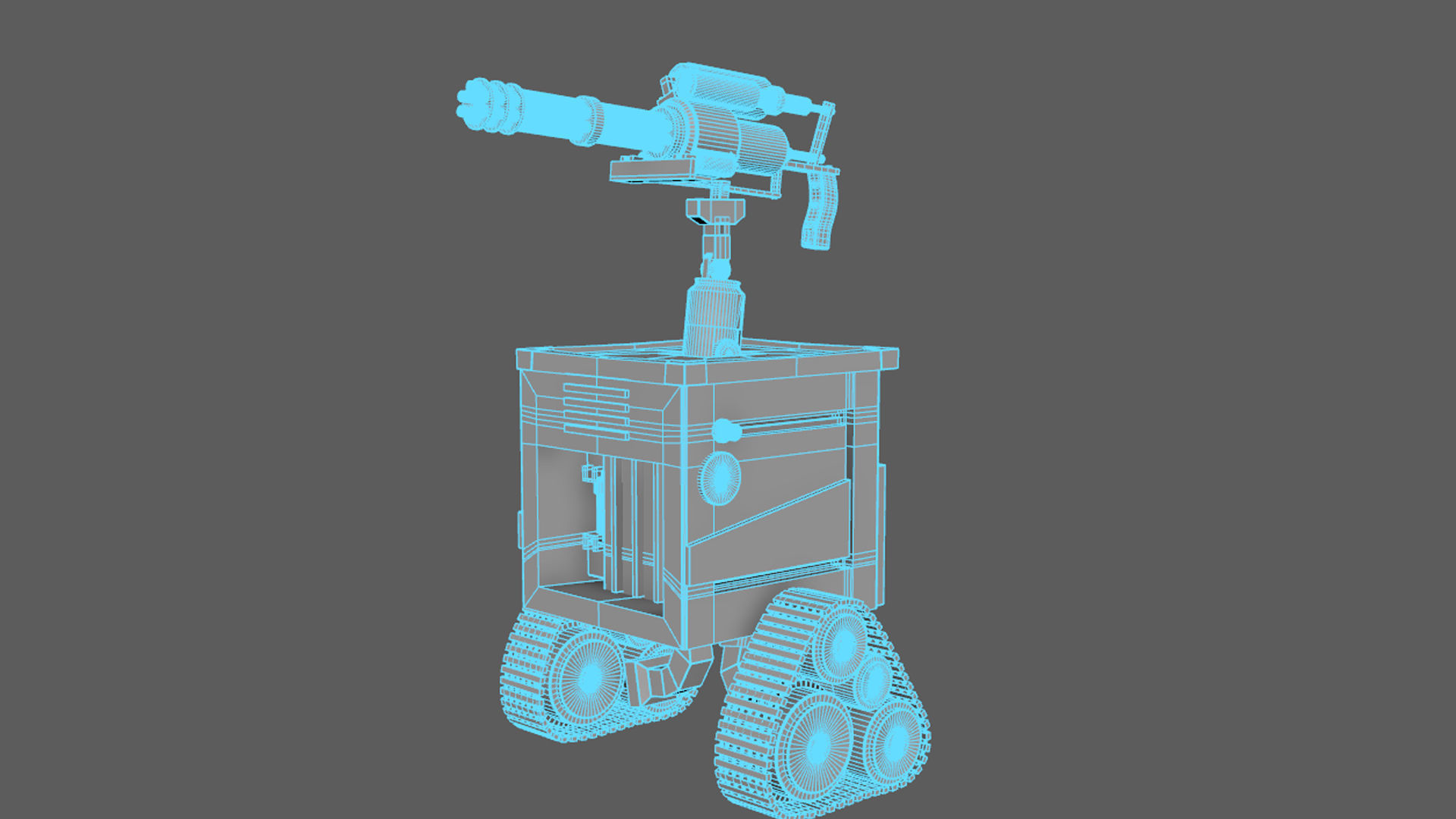 Robot Gun Low-poly 3D model_8