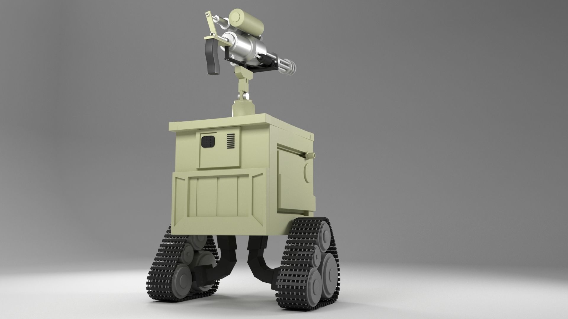 Robot Gun Low-poly 3D model_1