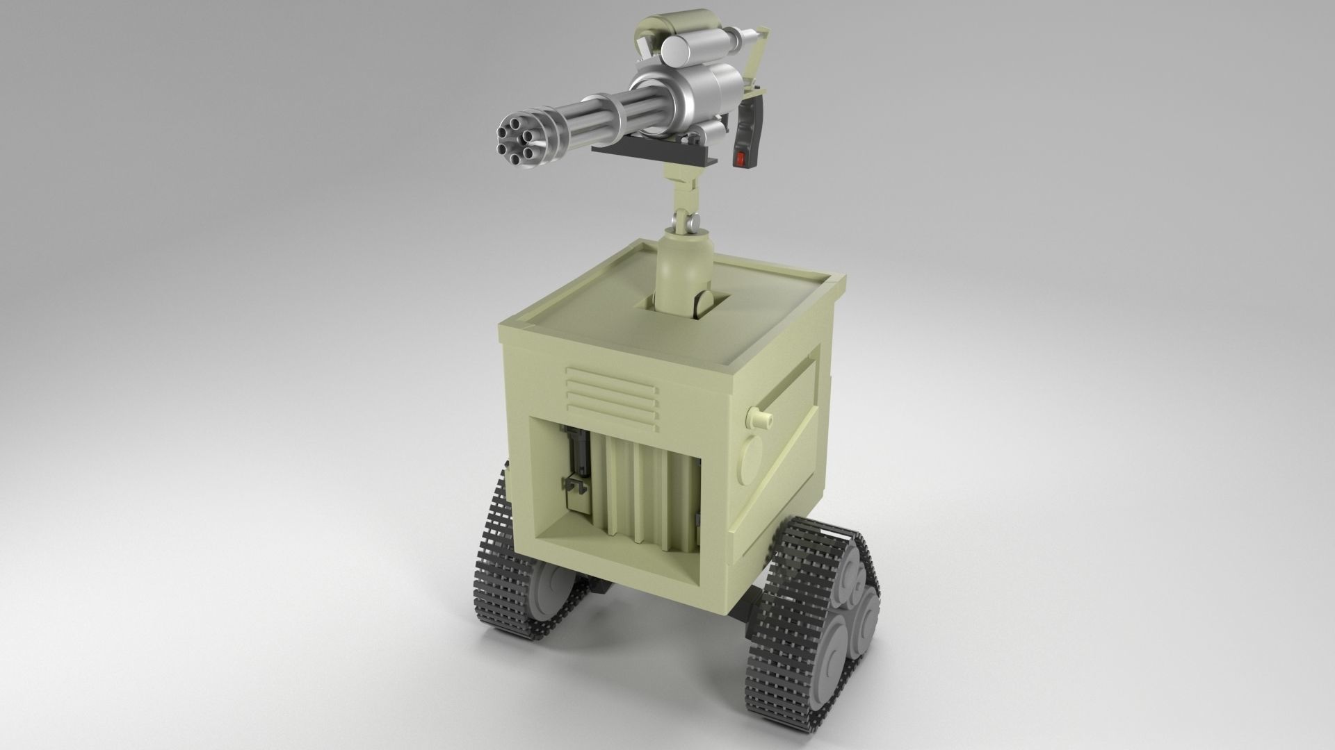 Robot Gun Low-poly 3D model_2