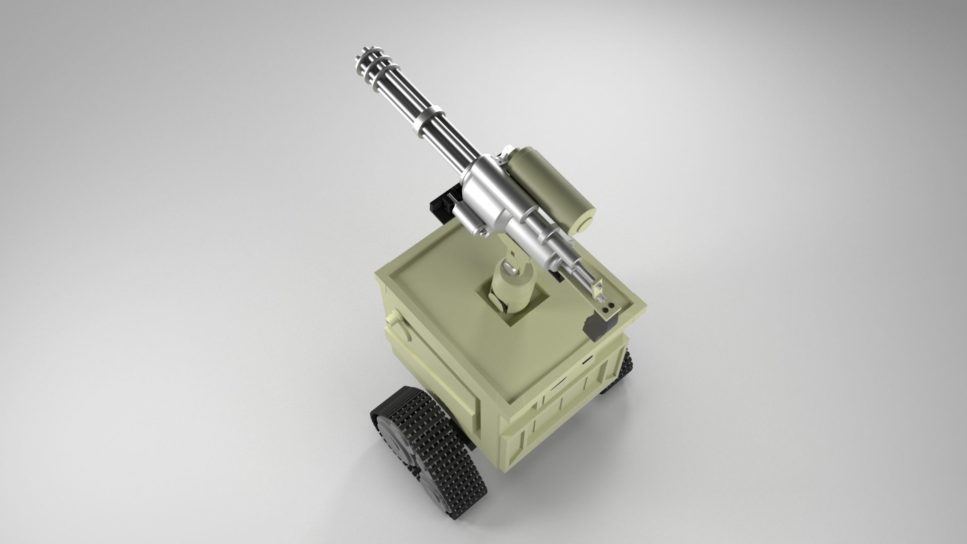 Robot Gun Low-poly 3D model_5