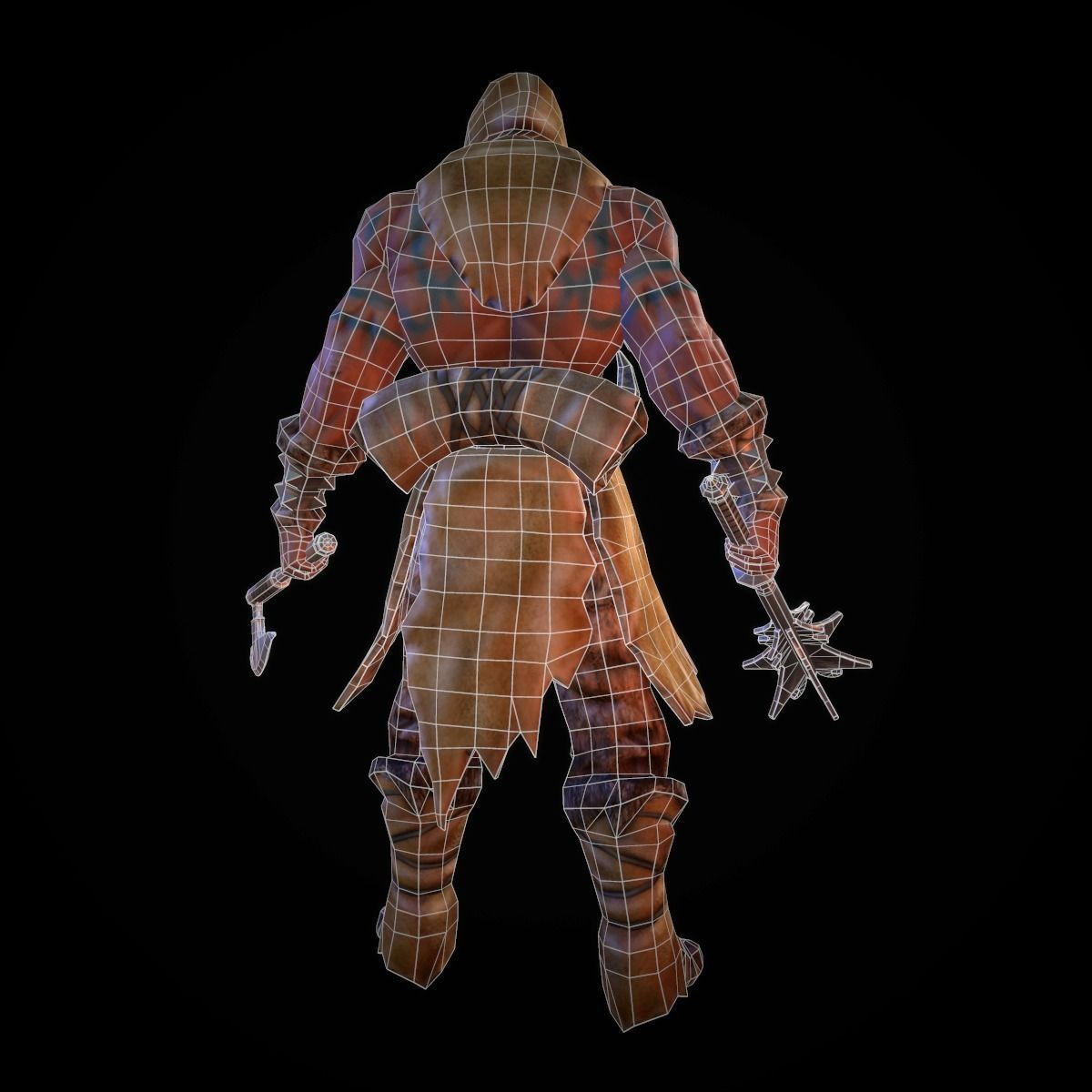 Character Barbarian Low-poly 3D model_7