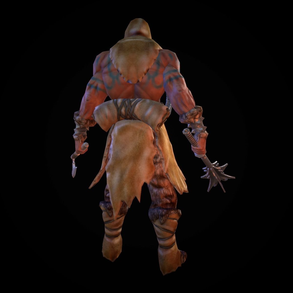 Character Barbarian Low-poly 3D model_4