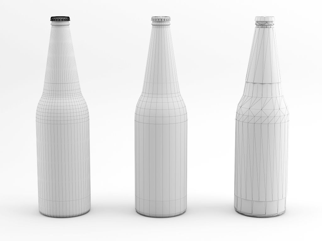 Beer bottles Low-poly 3D model_7
