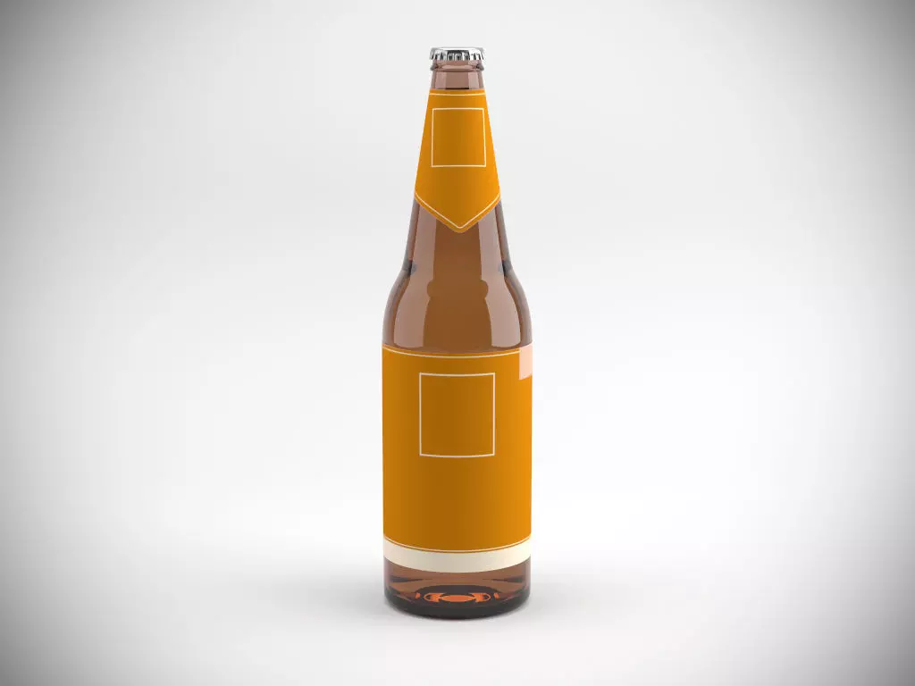 Beer bottles Low-poly 3D model_0