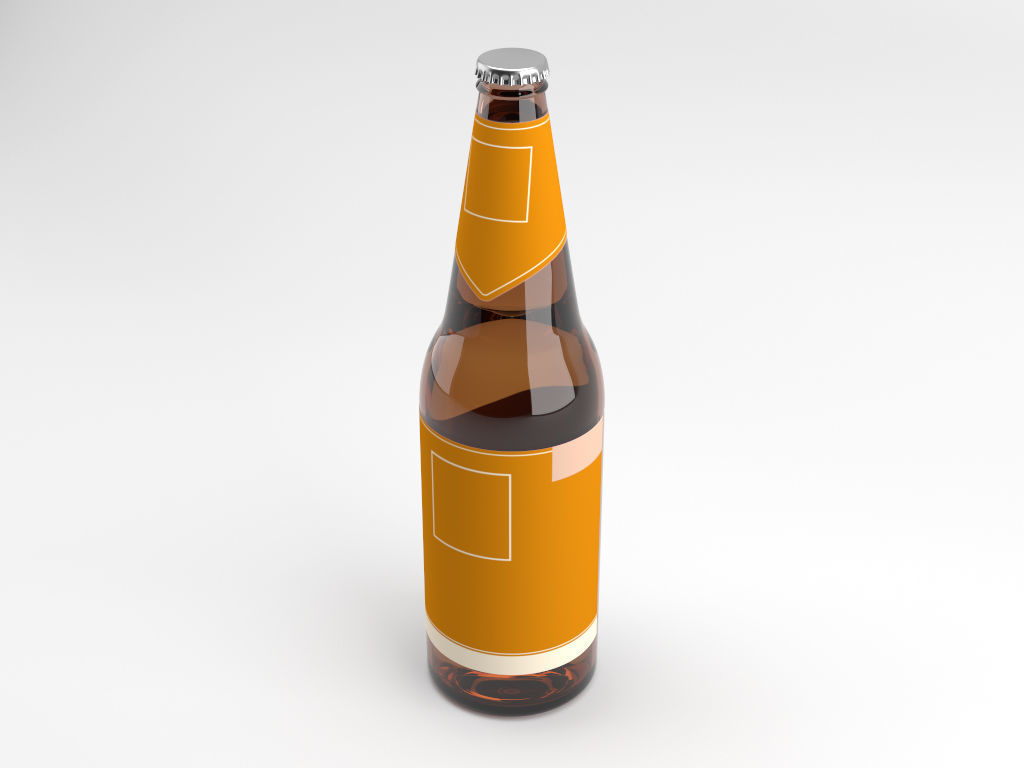 Beer bottles Low-poly 3D model_1