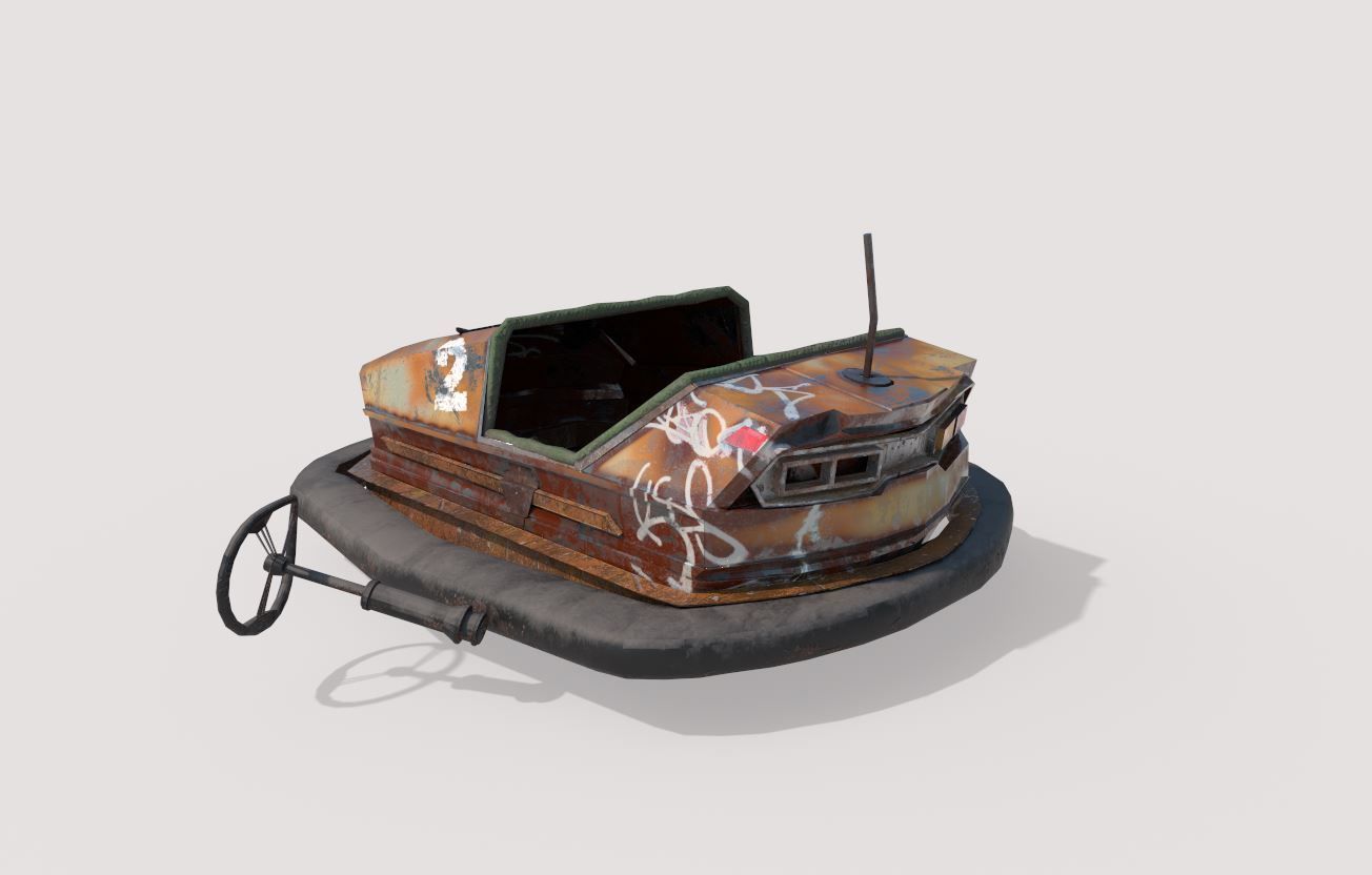 Abandoned Pripyat Bumper Car-Dodgem Car 4 3D model_5