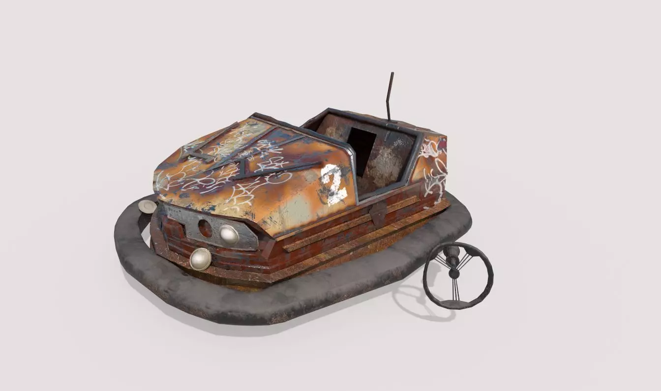 Abandoned Pripyat Bumper Car-Dodgem Car 4 3D model_0