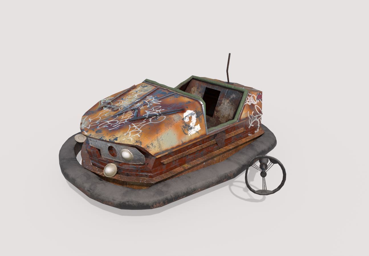 Abandoned Pripyat Bumper Car-Dodgem Car 4 3D model_4
