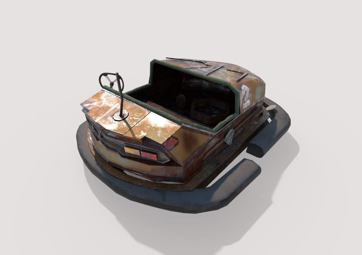 Abandoned Pripyat Bumper Car-Dodgem Car 4 3D model_3