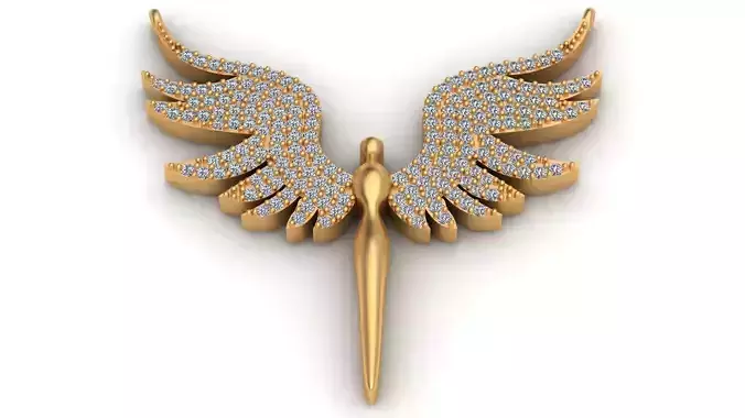 Angel Fairy Diamond Gold Pendant