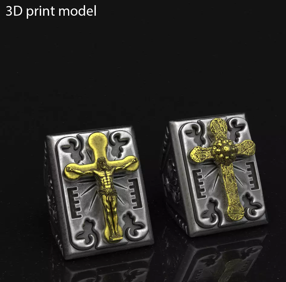 ring jewelry Jesus cross vol2 3D print model