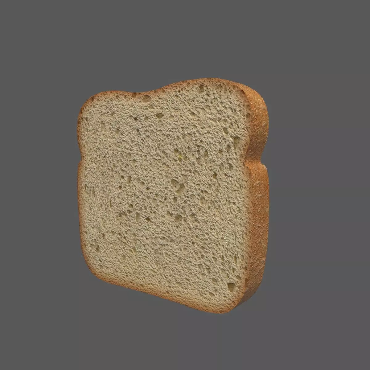 Bread Slice White Low-poly 3D model_0