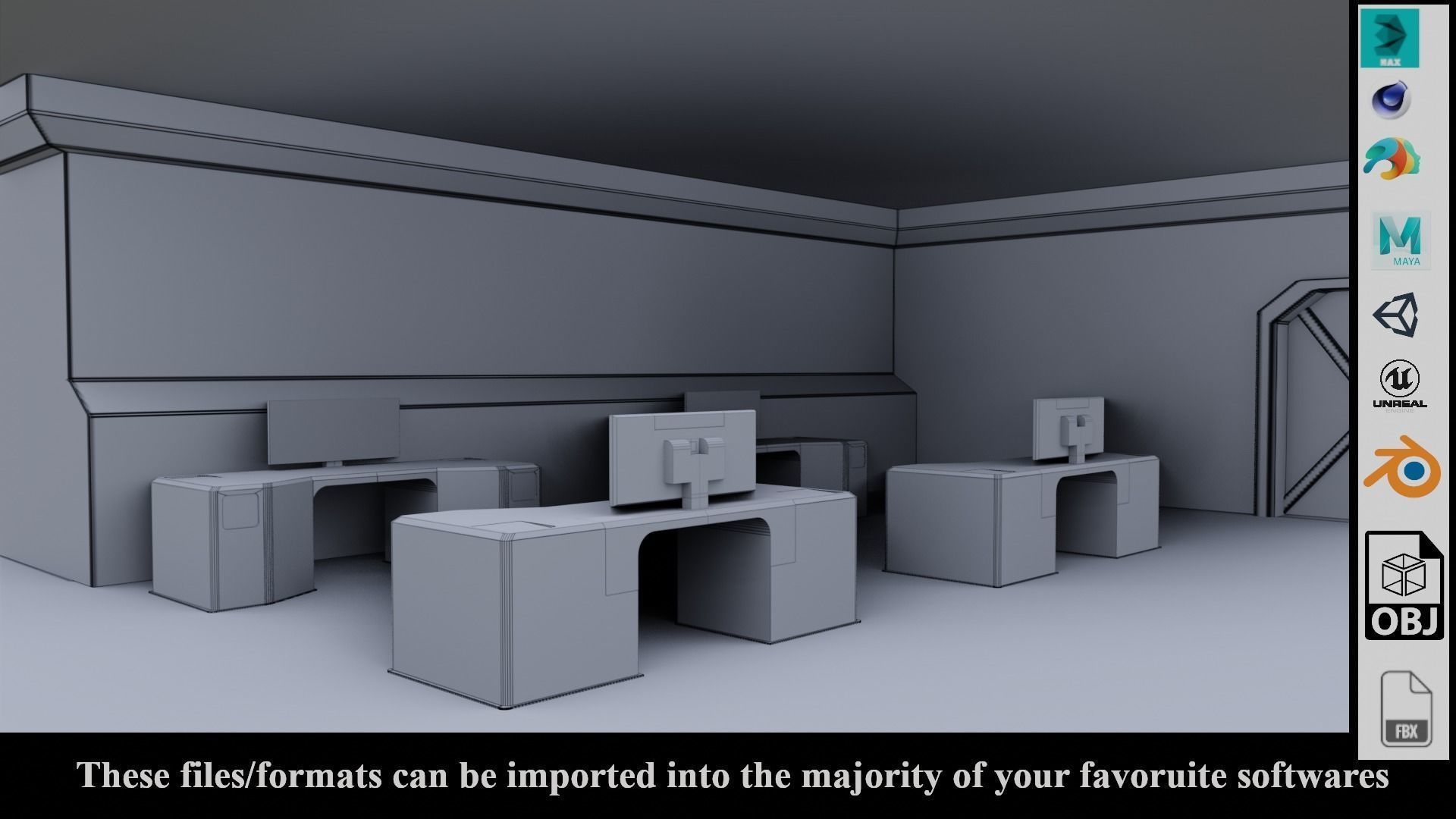 SF Lab with equipments - Low Poly - PBR - Game Ready Low-poly 3D model_25