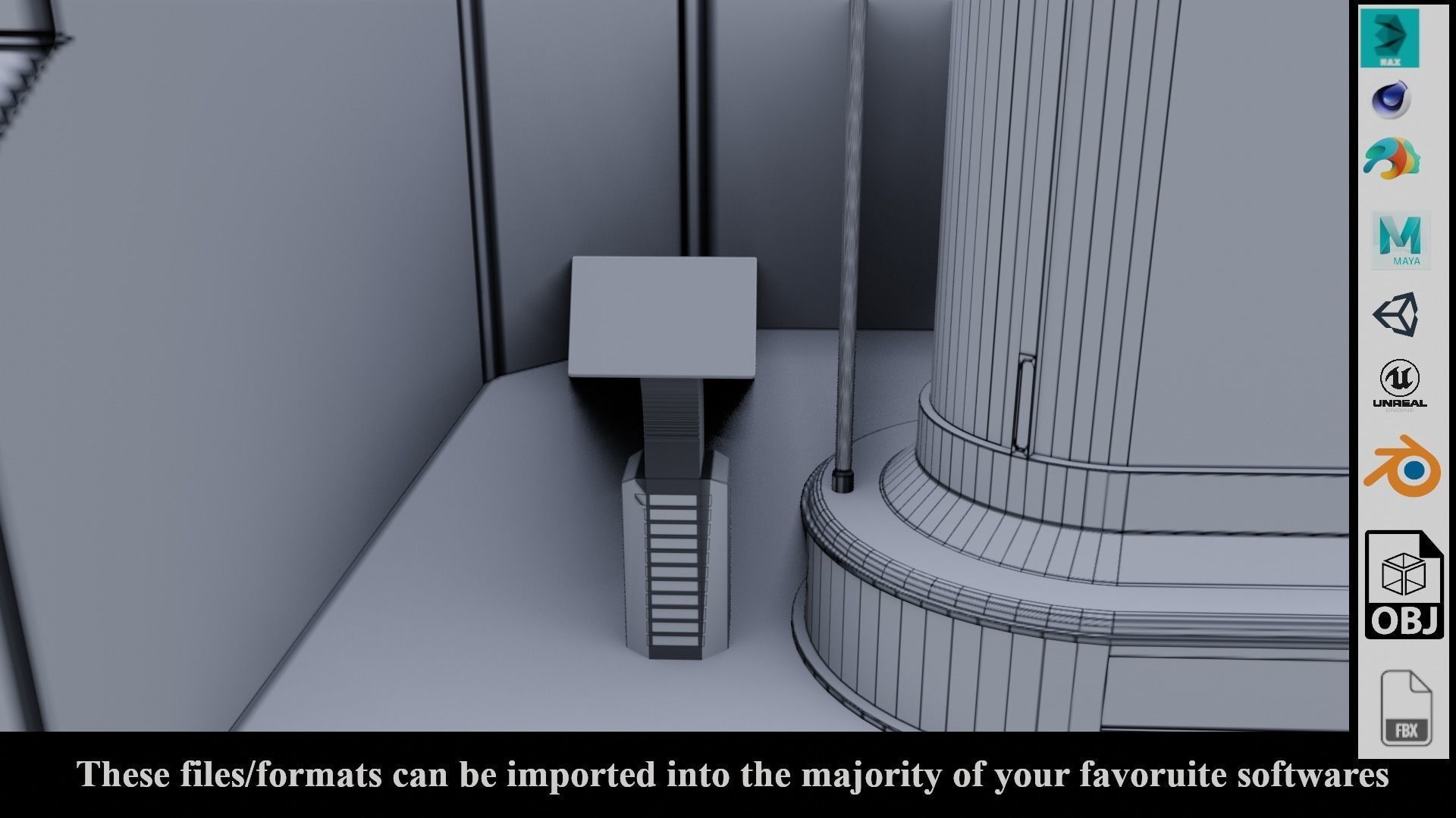 SF Lab with equipments - Low Poly - PBR - Game Ready Low-poly 3D model_29