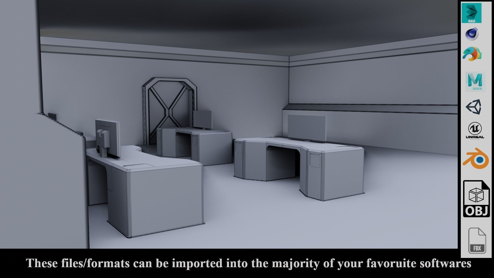 SF Lab with equipments - Low Poly - PBR - Game Ready Low-poly 3D model_15
