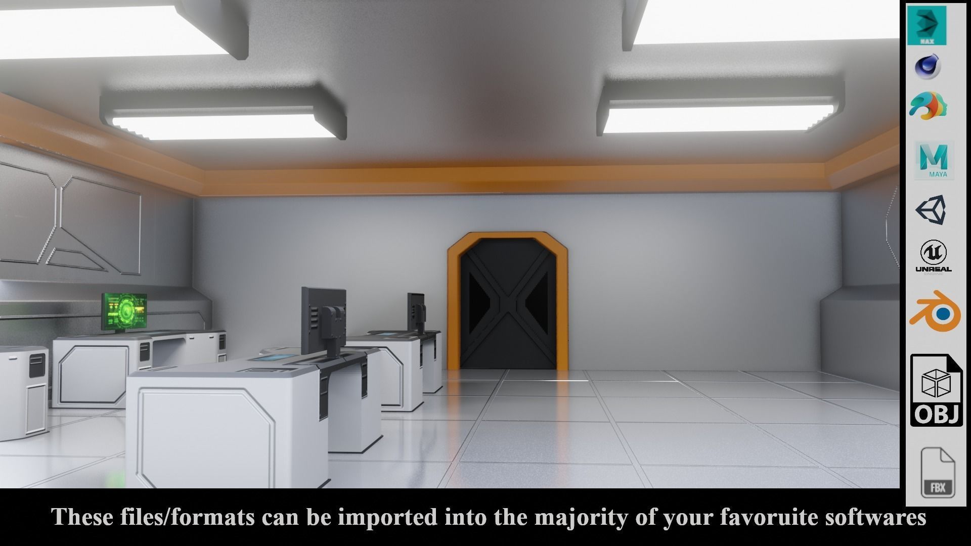 SF Lab with equipments - Low Poly - PBR - Game Ready Low-poly 3D model_22