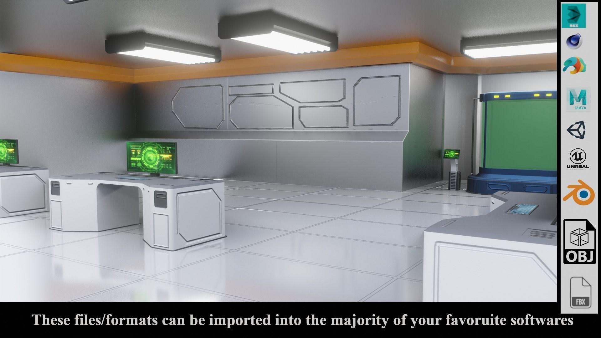 SF Lab with equipments - Low Poly - PBR - Game Ready Low-poly 3D model_12