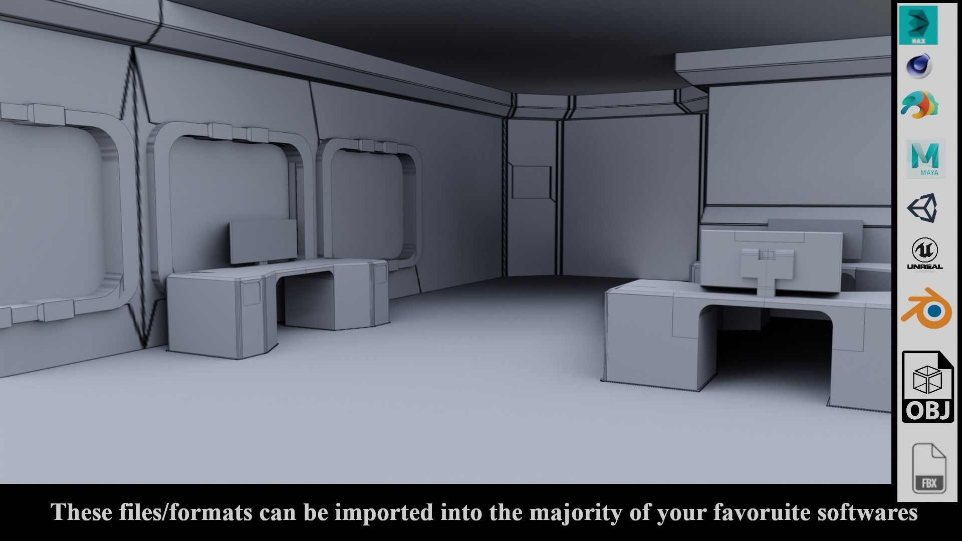 SF Lab with equipments - Low Poly - PBR - Game Ready Low-poly 3D model_9