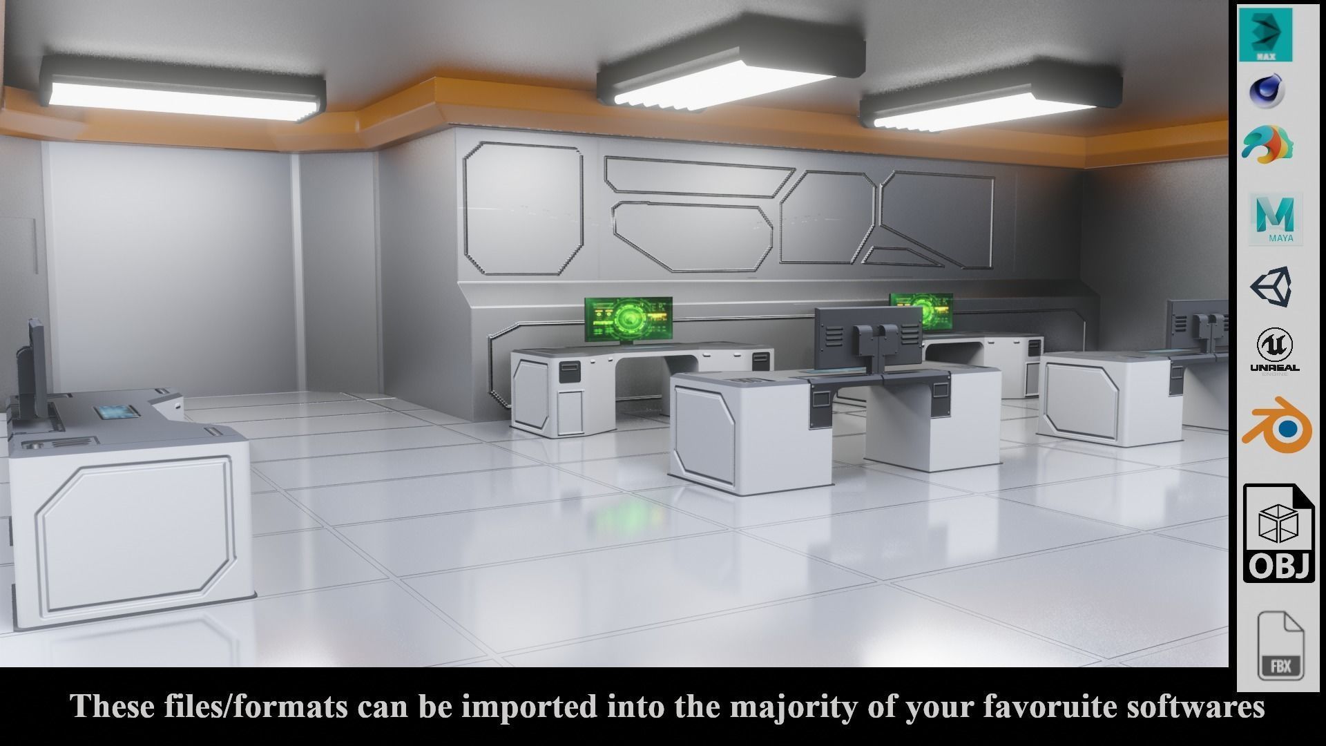 SF Lab with equipments - Low Poly - PBR - Game Ready Low-poly 3D model_10