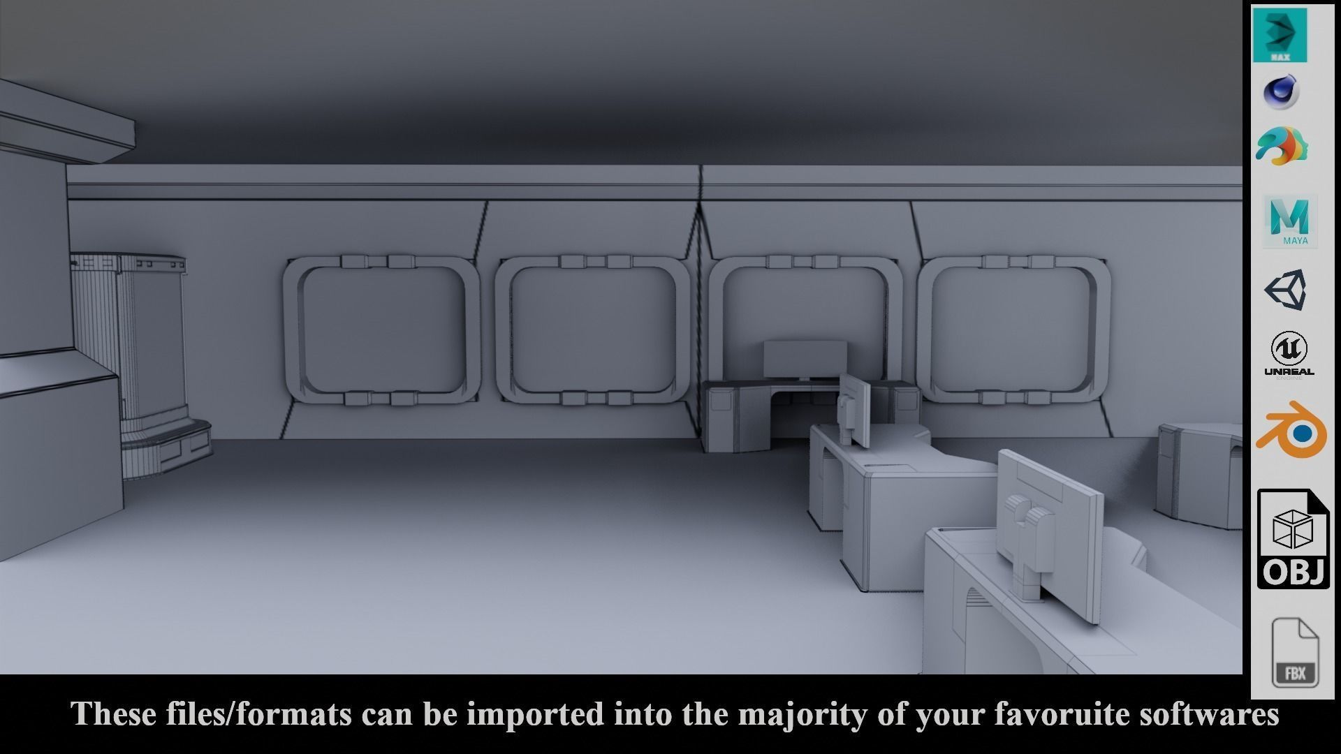 SF Lab with equipments - Low Poly - PBR - Game Ready Low-poly 3D model_21