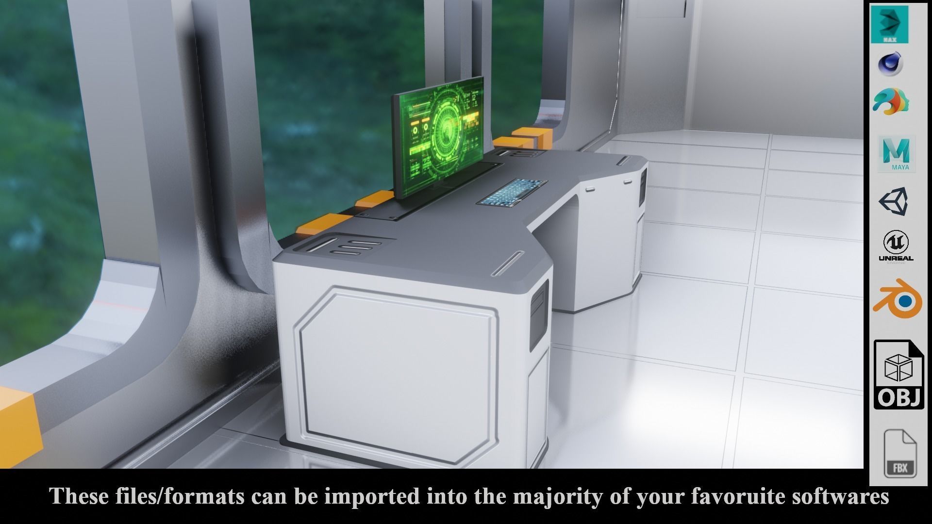 SF Lab with equipments - Low Poly - PBR - Game Ready Low-poly 3D model_18