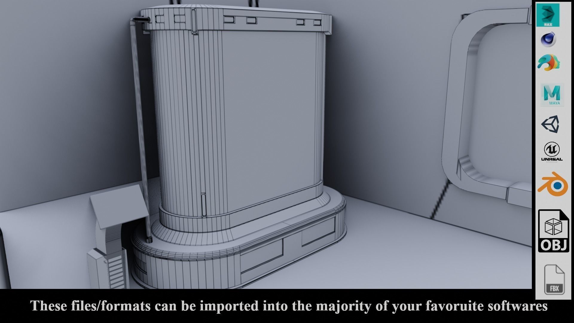 SF Lab with equipments - Low Poly - PBR - Game Ready Low-poly 3D model_27