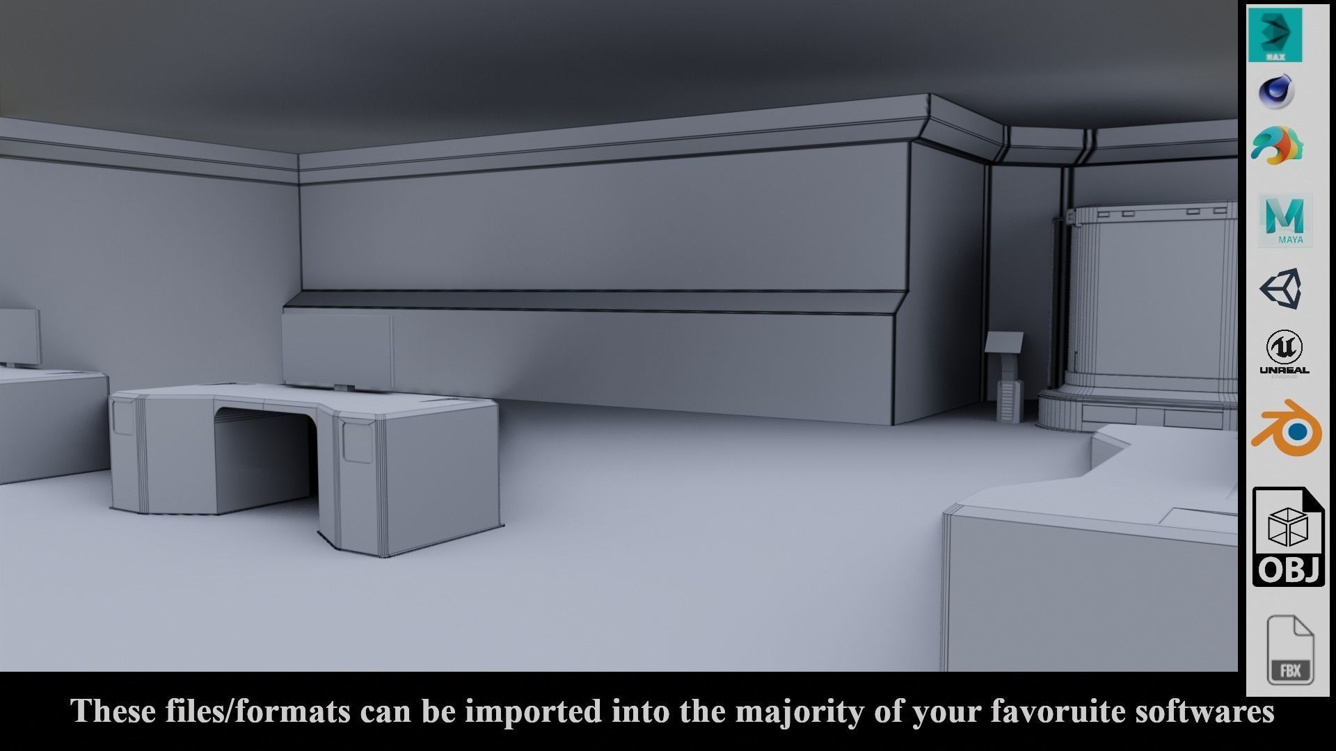 SF Lab with equipments - Low Poly - PBR - Game Ready Low-poly 3D model_13