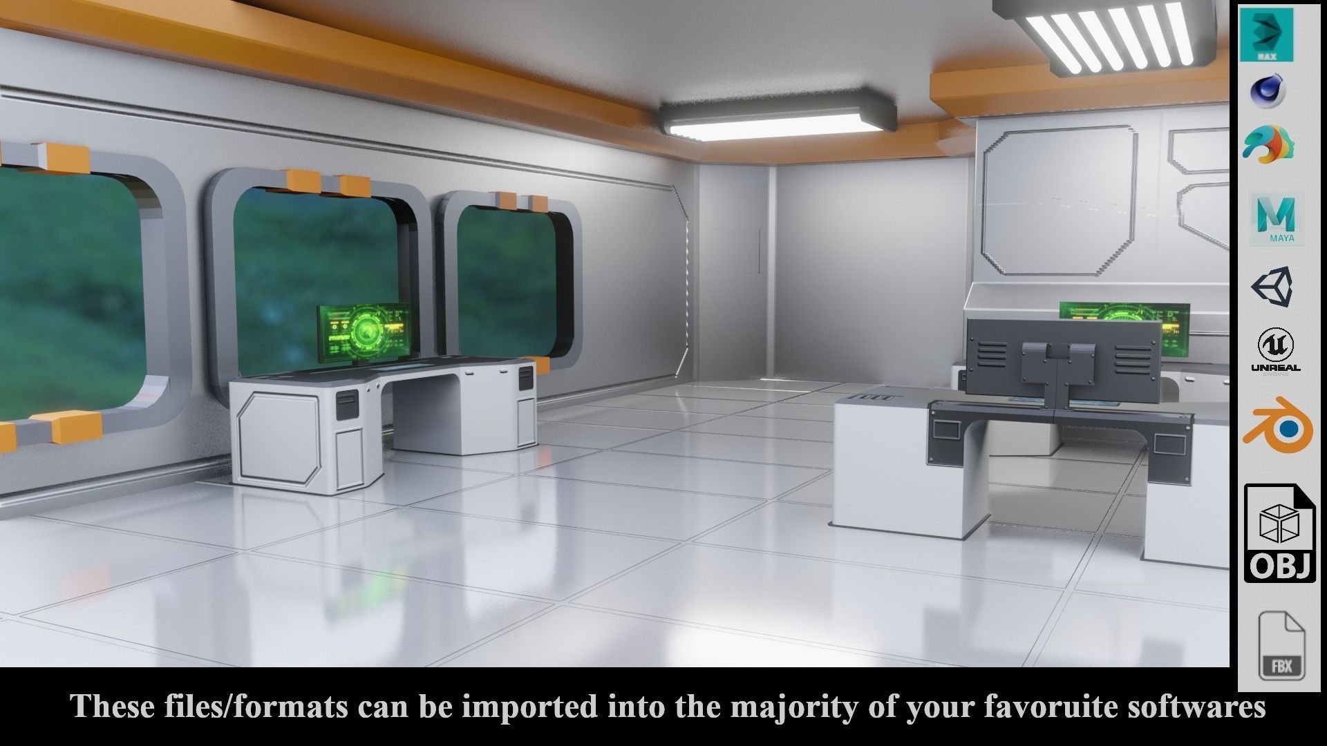 SF Lab with equipments - Low Poly - PBR - Game Ready Low-poly 3D model_8