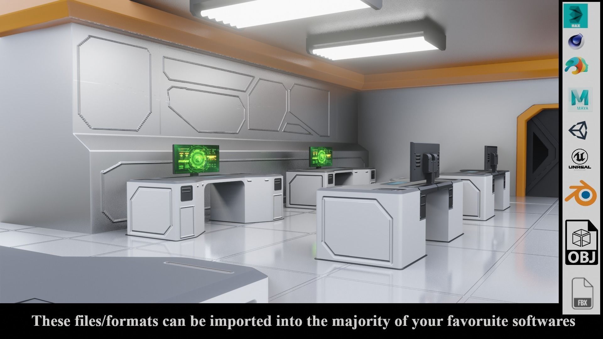 SF Lab with equipments - Low Poly - PBR - Game Ready Low-poly 3D model_16