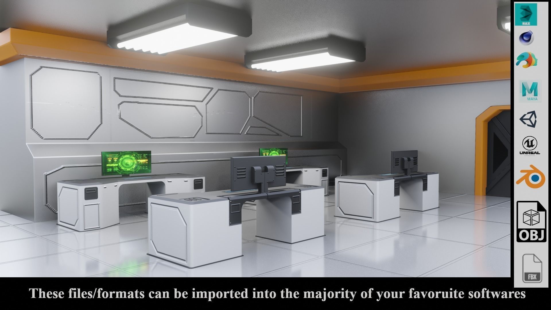 SF Lab with equipments - Low Poly - PBR - Game Ready Low-poly 3D model_24