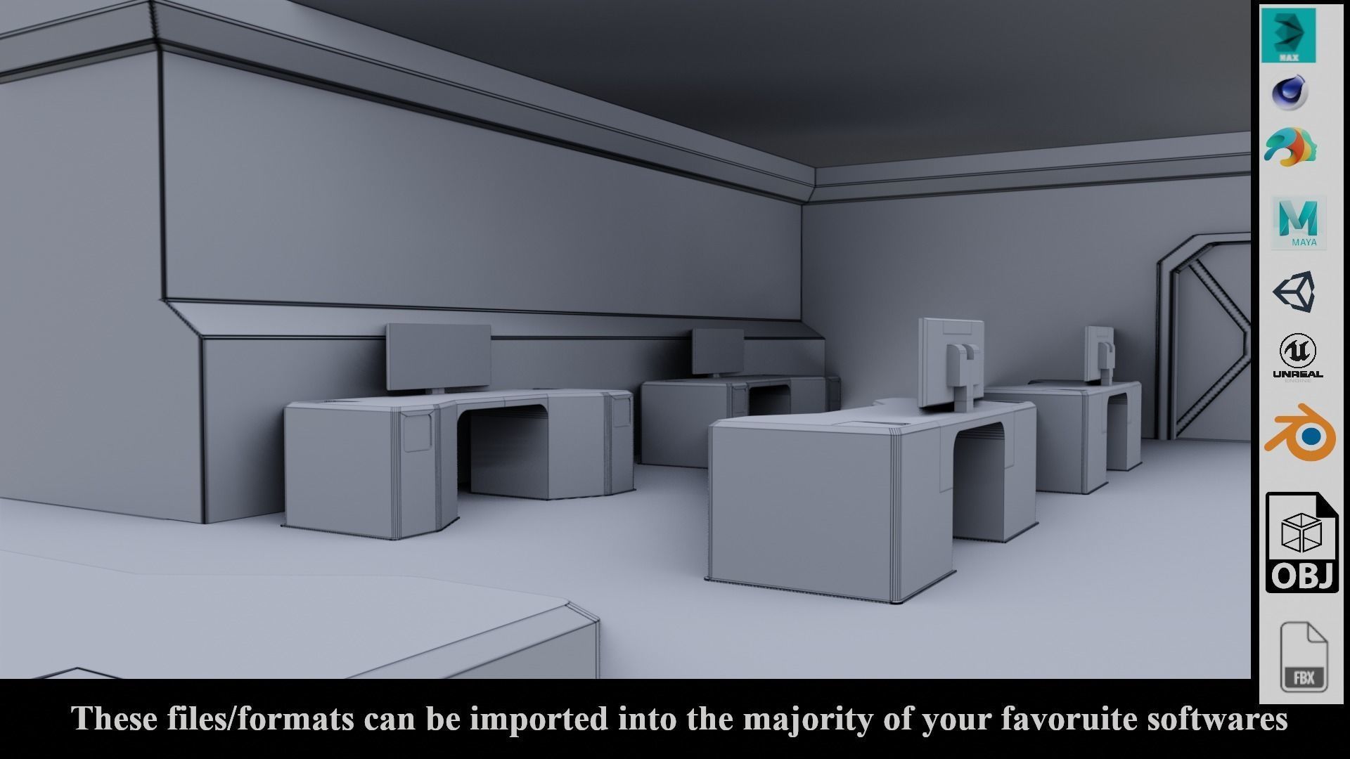 SF Lab with equipments - Low Poly - PBR - Game Ready Low-poly 3D model_17