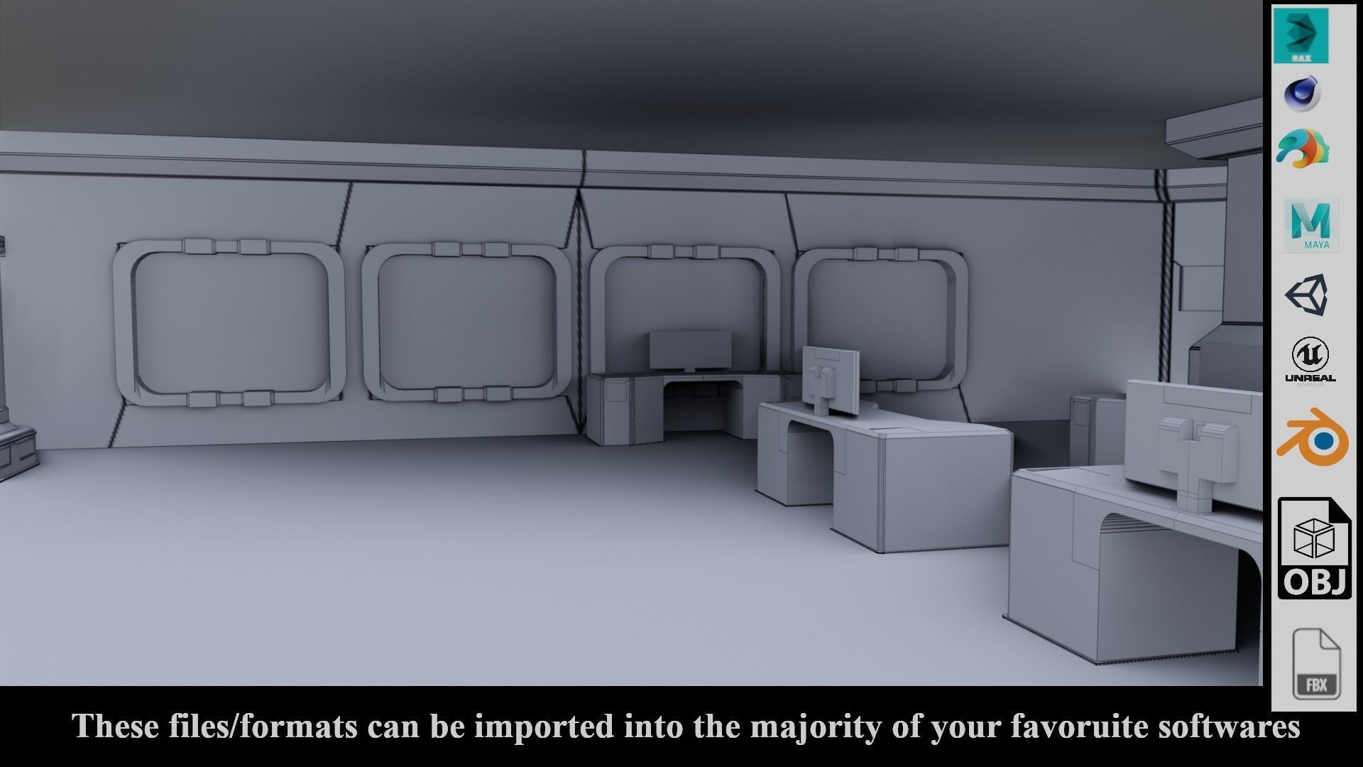 SF Lab with equipments - Low Poly - PBR - Game Ready Low-poly 3D model_3