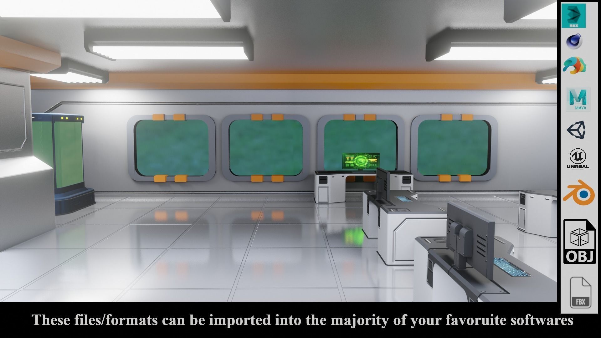 SF Lab with equipments - Low Poly - PBR - Game Ready Low-poly 3D model_20