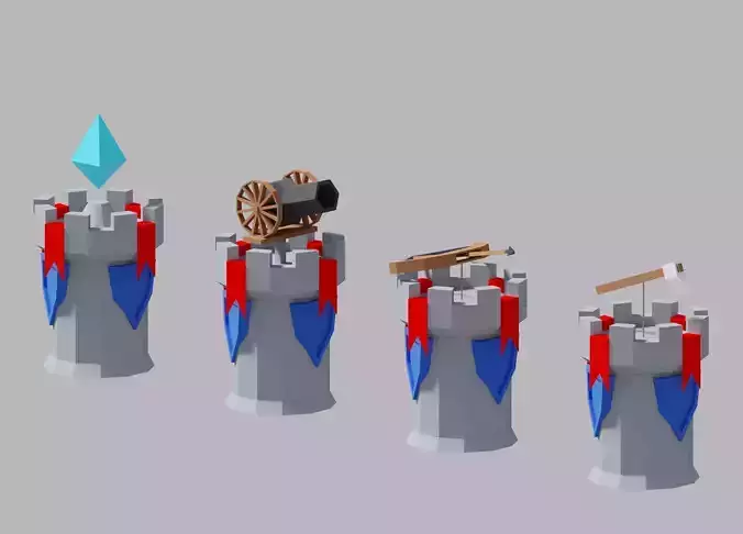 Cartoon Simple Tower Defense Assets