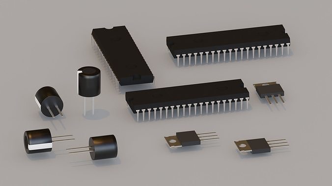 Radio Components Low-poly 3D model