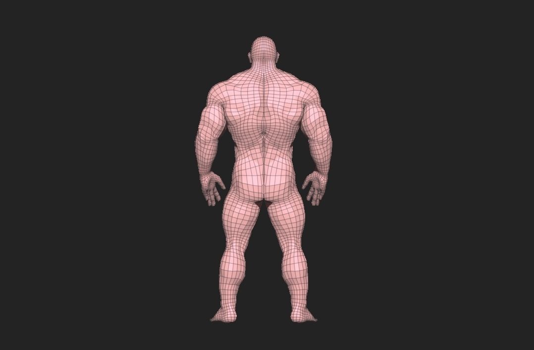 bodybuilder   fighter  Low-poly 3D model_4