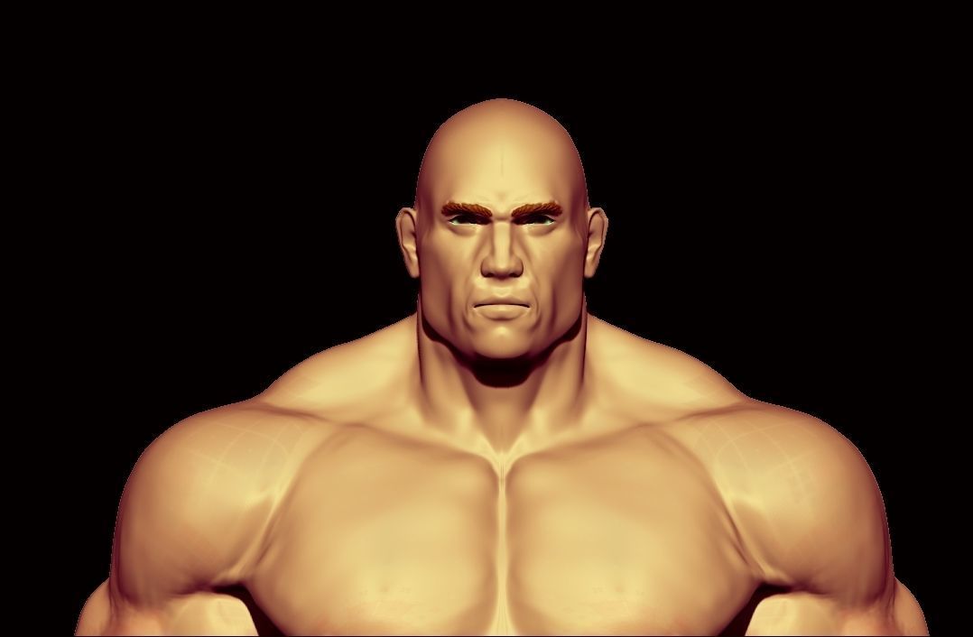 bodybuilder   fighter  Low-poly 3D model_17